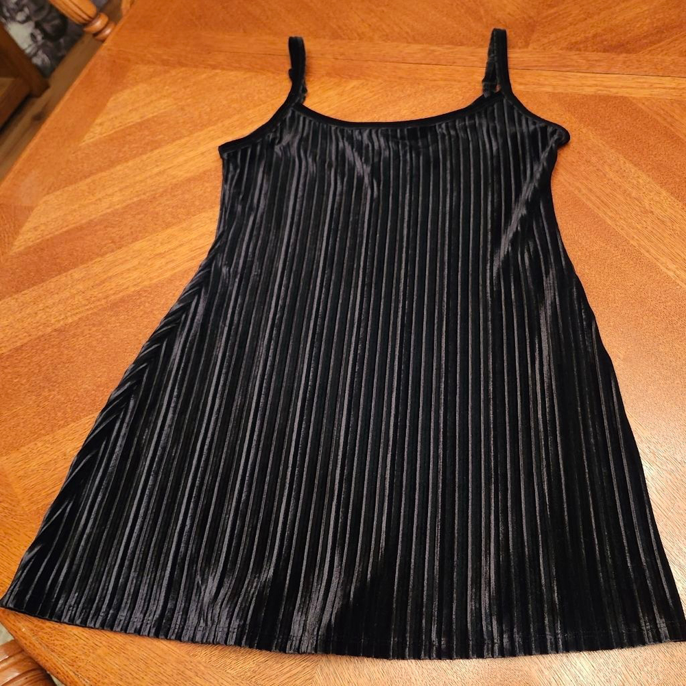 Women's American Eagle Black Ribbed Velvet Mini Dress XS A1